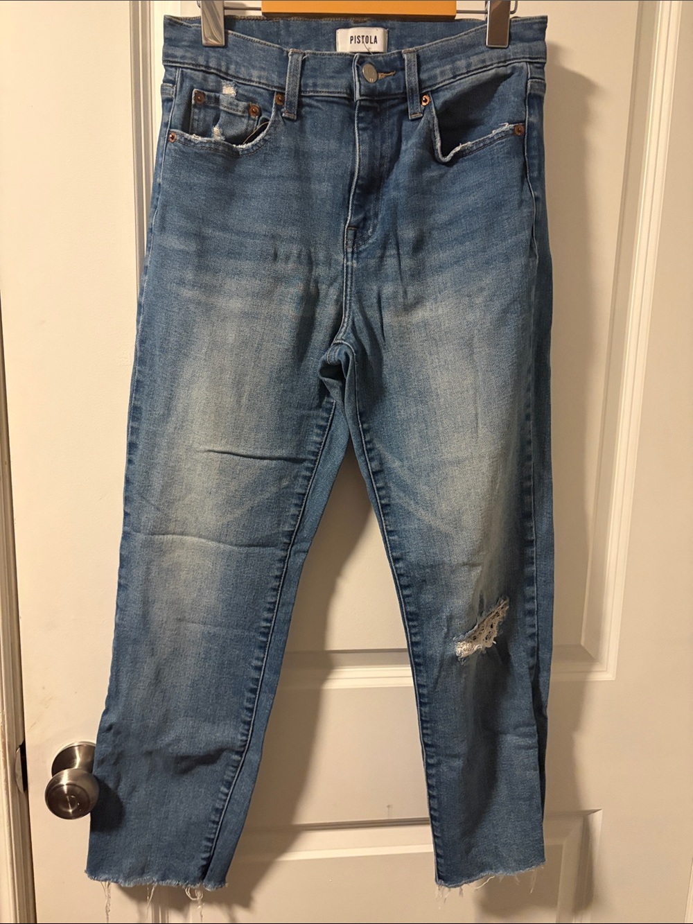 pistola Light Blue Distressed Boyfriend Jeans